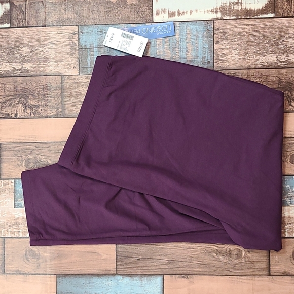 🍭3/$25🍭NWT Liz & Me Sport Plum Leggings 1X Petite - Picture 4 of 4